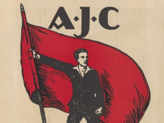poster AJC met rode vlag