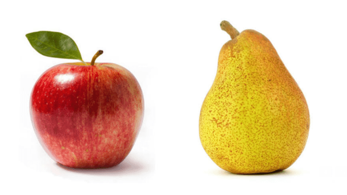 een appel en een peer