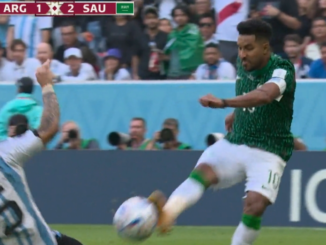 voetballer uit Saoedie Arabie scoort tegen Argentinie